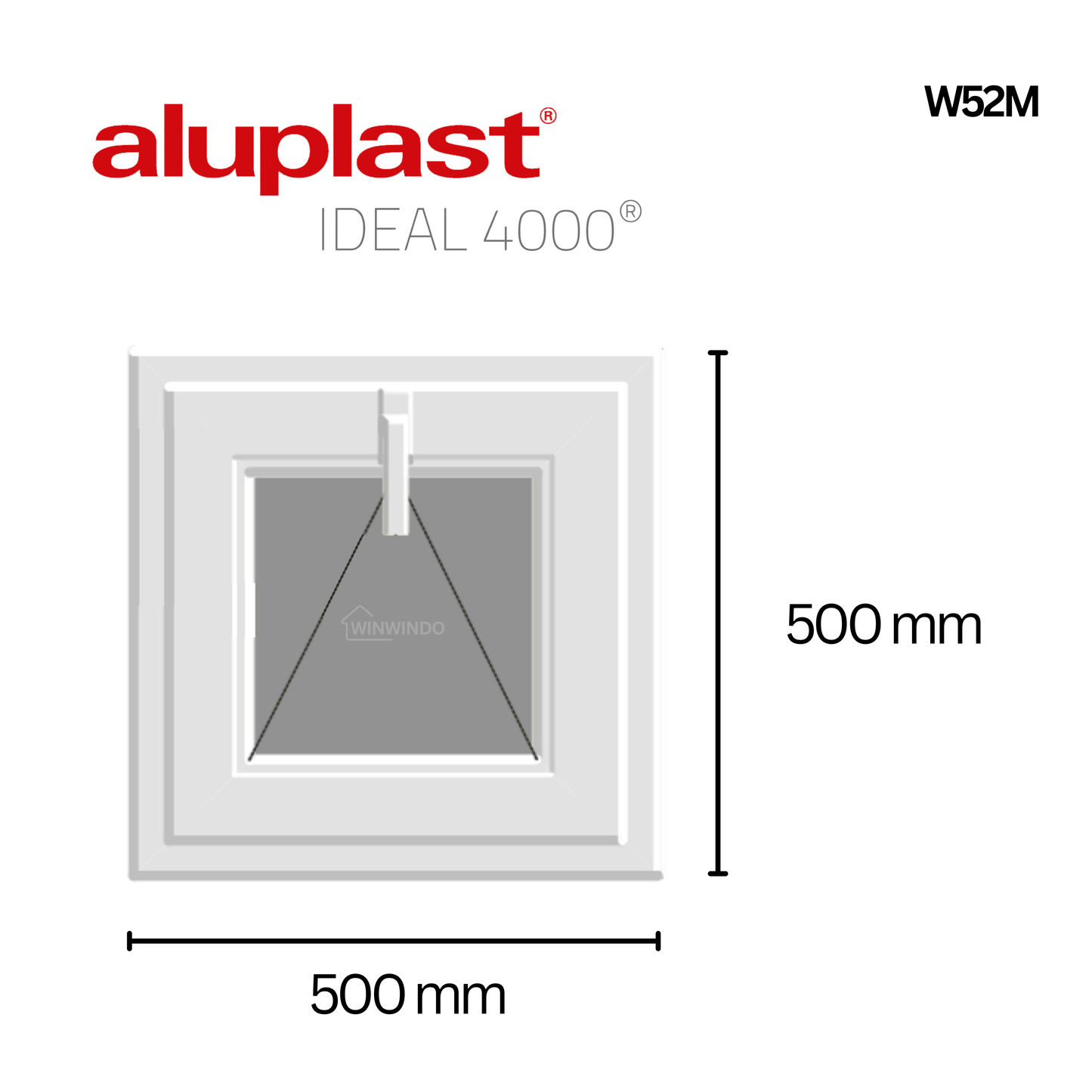 Fenêtre en PVC renforcé 500x500 blanche oscillo-battante | mate