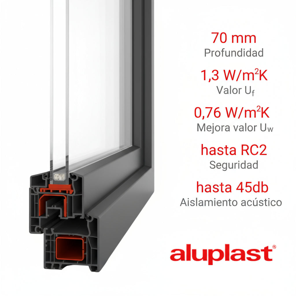 Fenêtre en PVC renforcé 500x500 Gris anthracite à ouverture oscillo-battante | Finition mate