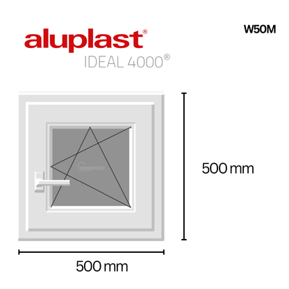 Fenêtre en PVC renforcé 500x500 blanche oscillo-battante | mate