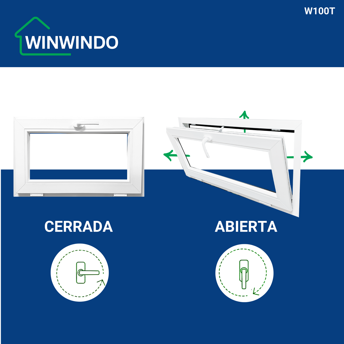 Fenêtre en PVC renforcé 1000x500 blanche oscillo-battante