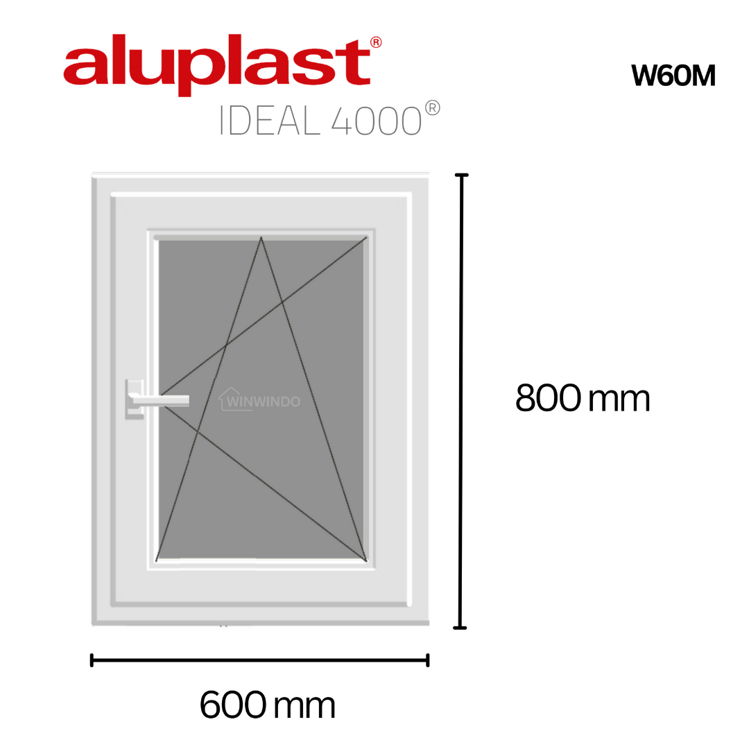Fenêtre en PVC renforcé 600x800 blanche oscillo-battante | Finition mate