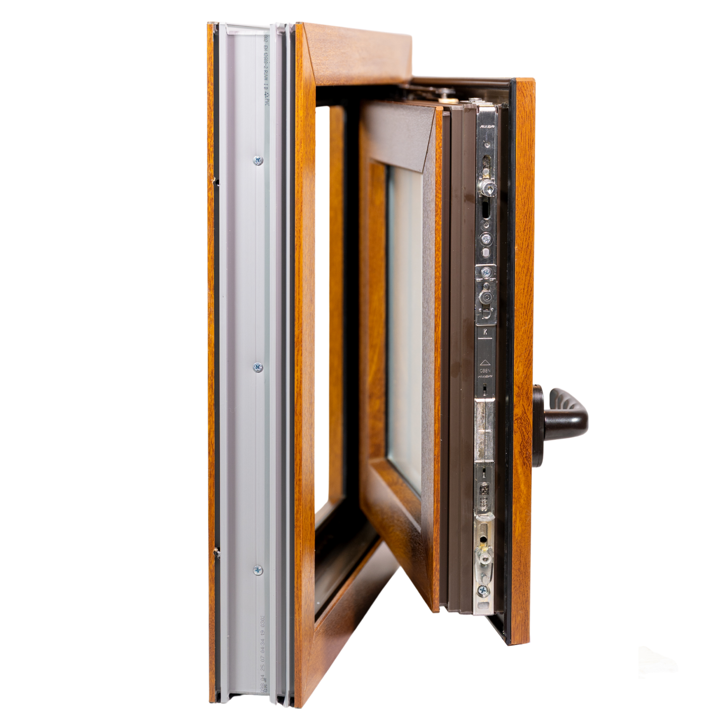 Fenêtre en PVC renforcé 800x1000 Chêne Doré oscillo-battante