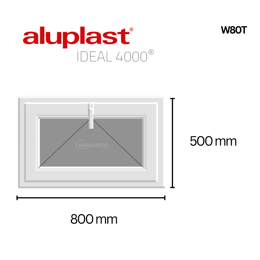 Fenêtre en PVC renforcé 800x500 blanche oscillo-battante