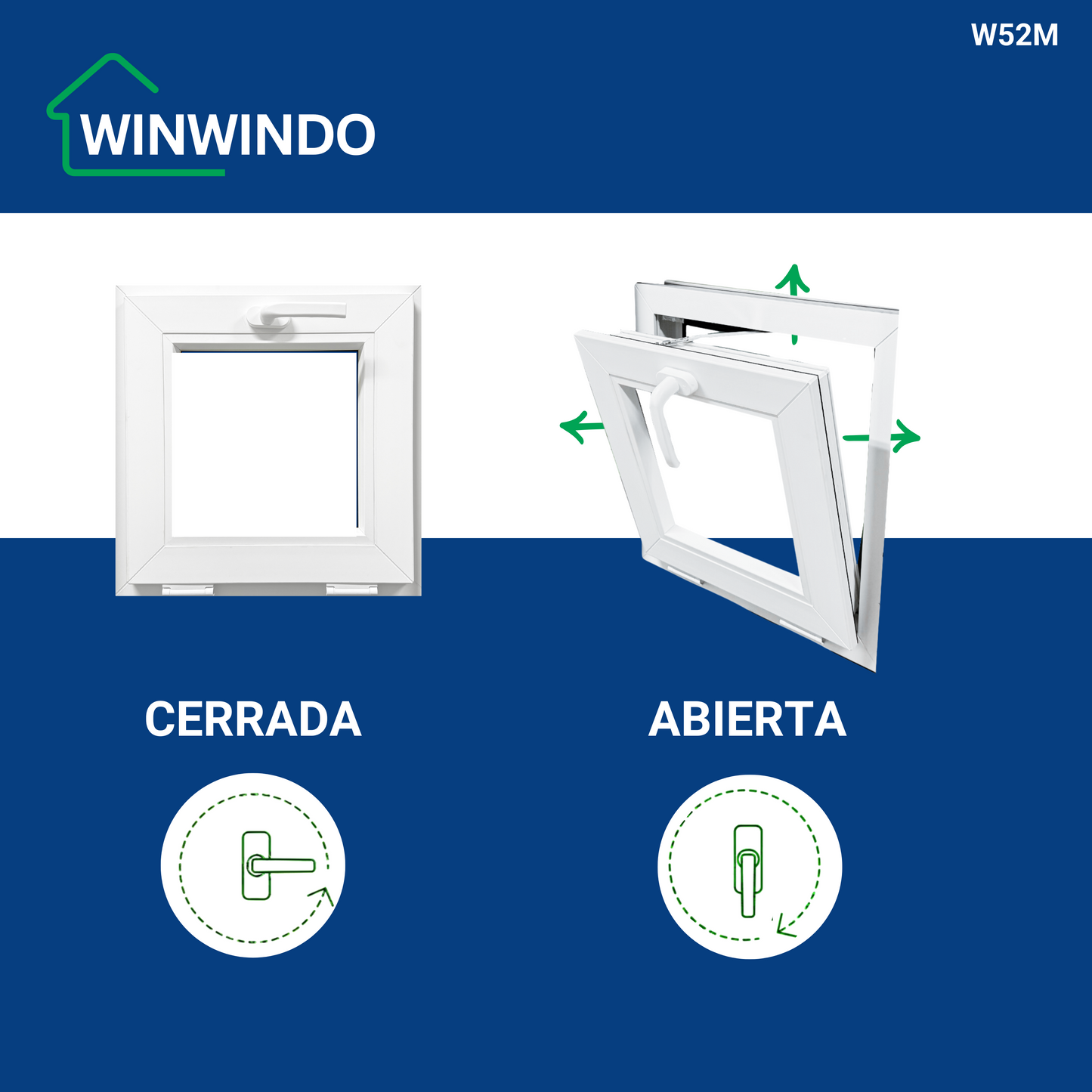 Fenêtre en PVC renforcé 500x500 blanche oscillo-battante | mate