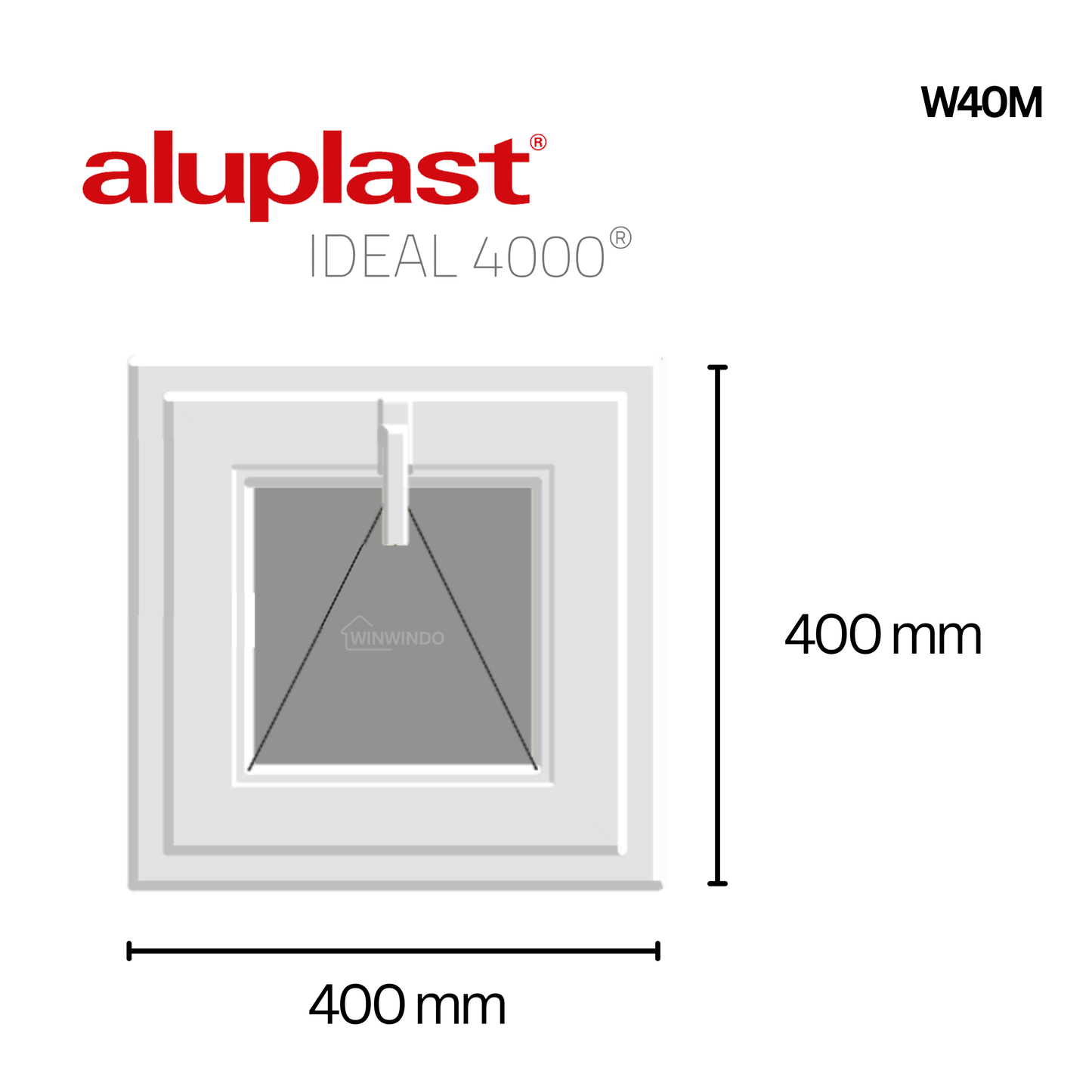 Fenêtre en PVC renforcé 400x400 blanche oscillo-battante | Mat