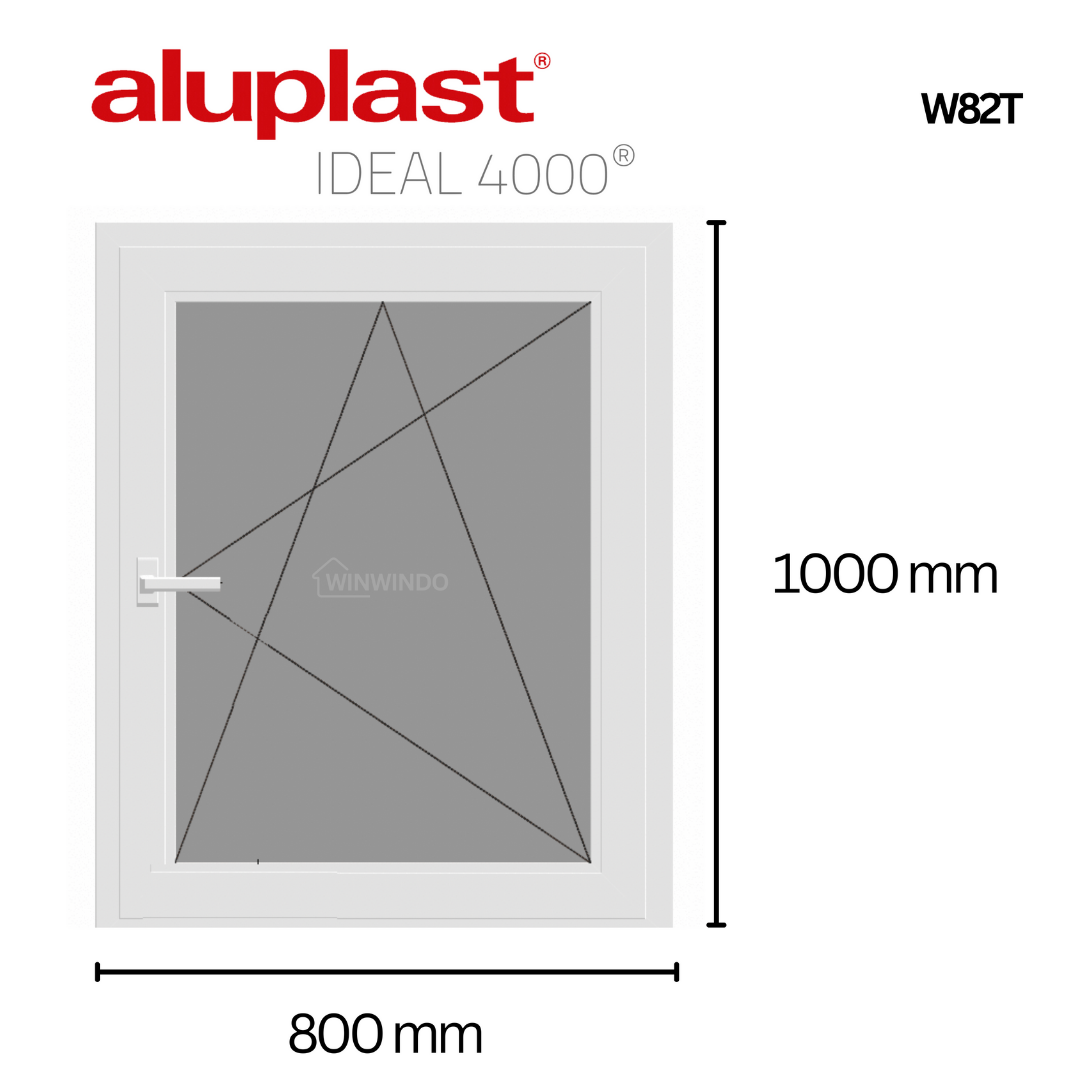 Fenêtre en PVC renforcé 800x1000 blanche oscillo-battante