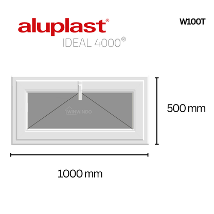 Fenêtre en PVC renforcé 1000x500 blanche oscillo-battante