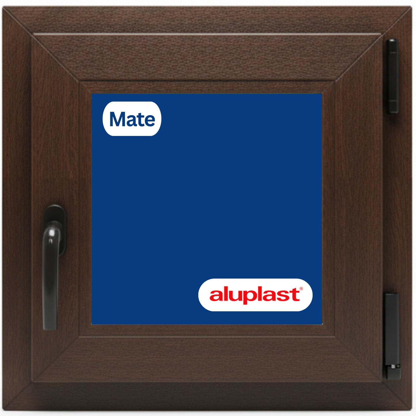 Fenêtre en PVC renforcé 500x500 noyer oscillo-battante | Mate