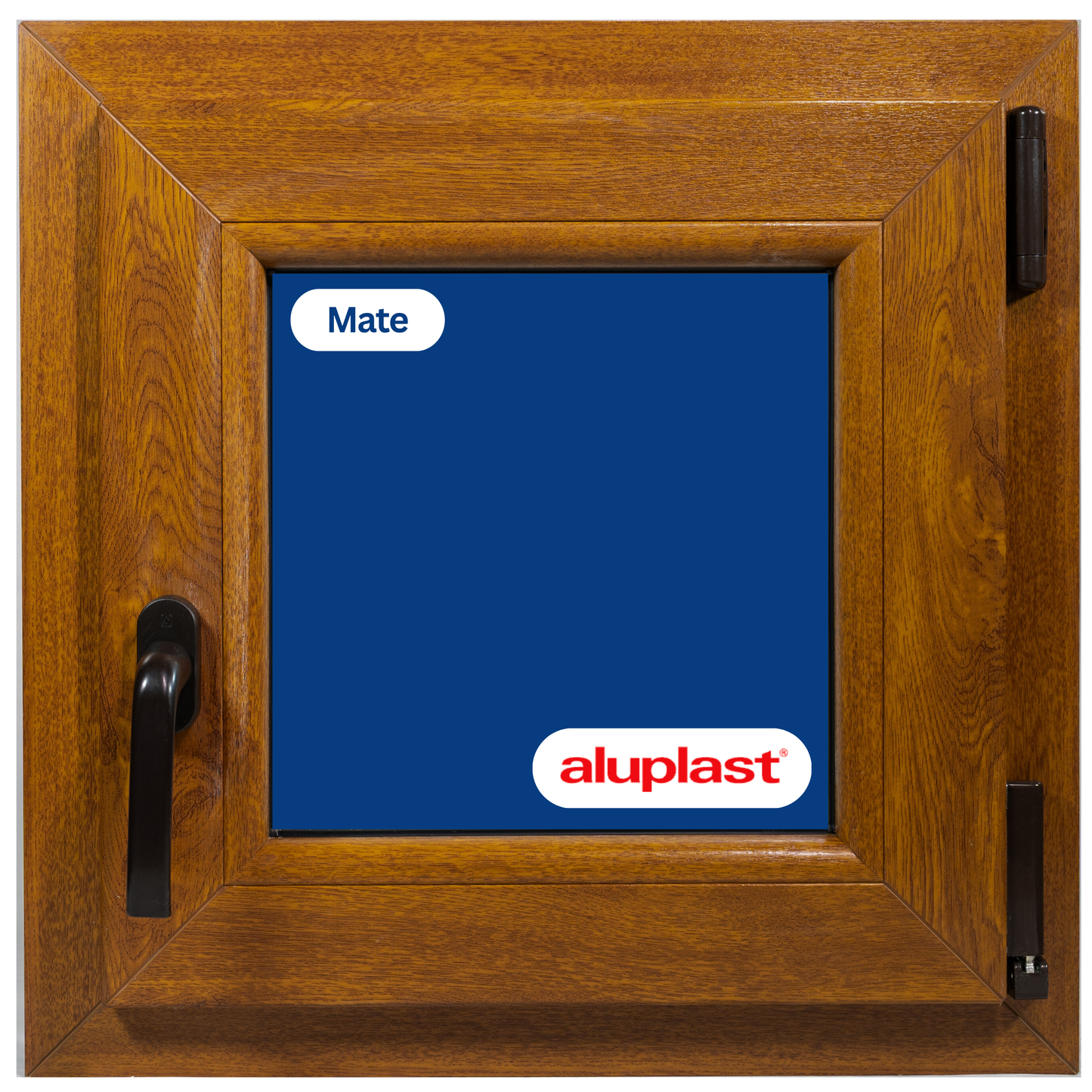 Fenêtre en PVC renforcé 500x500 Chêne Doré oscillo-battante | Finition mate