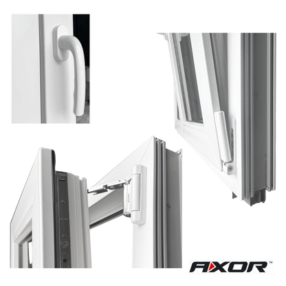 Fenêtre en PVC renforcé 1000x1200 mm, 2 vantaux, blanche, oscillo-battante | Transparente