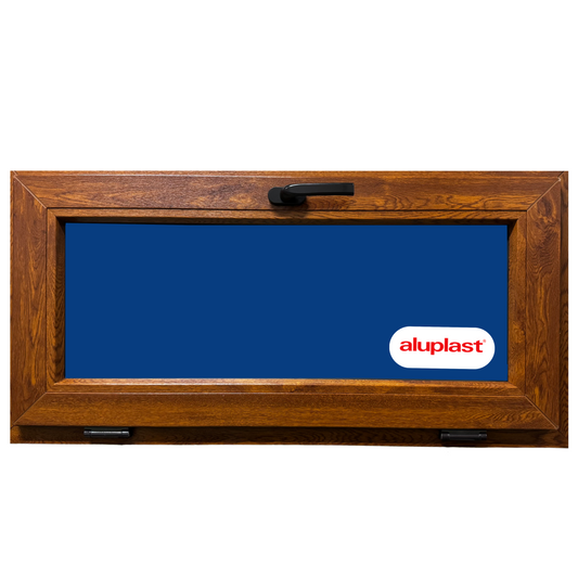 Fenêtre oscillo-battante en PVC renforcé 1000x500, coloris Chêne doré