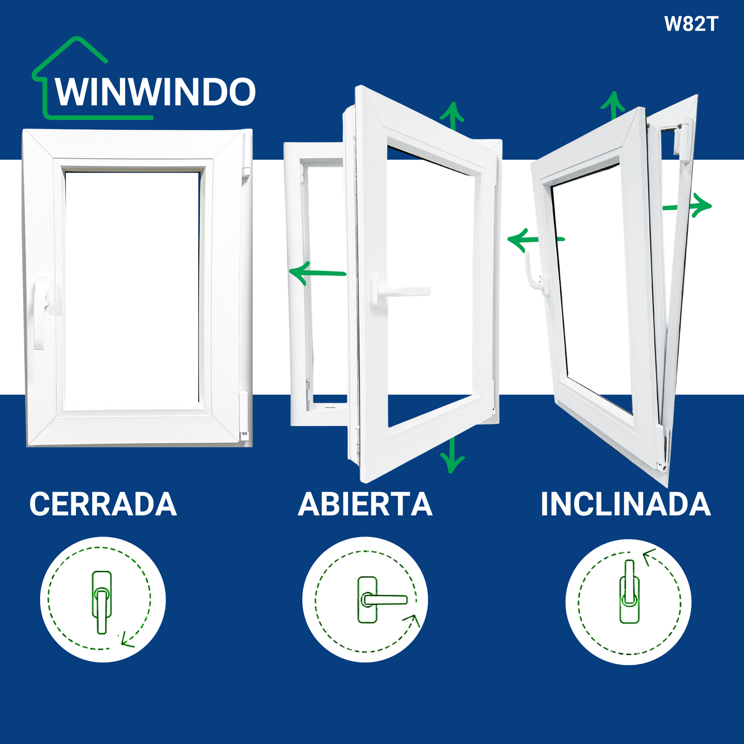 Fenêtre oscillo-battante en PVC renforcé 800x1155 blanc | Store