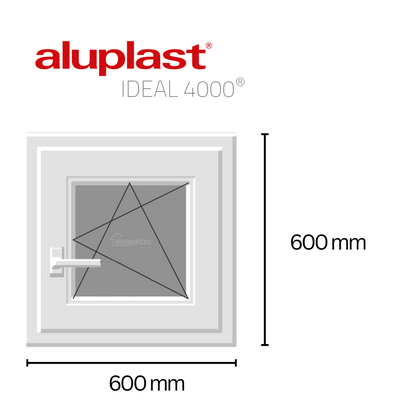 Fenêtre en PVC renforcé 600x600 blanche oscillo-battante | mate