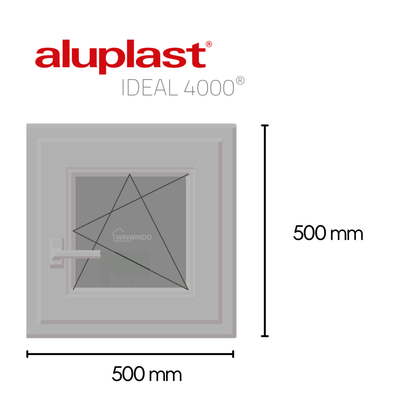 Fenêtre en PVC renforcé 500x500 Gris anthracite à ouverture oscillo-battante | Finition mate