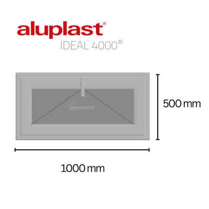 Fenêtre en PVC renforcé 1000x500, gris anthracite, oscillo-battante