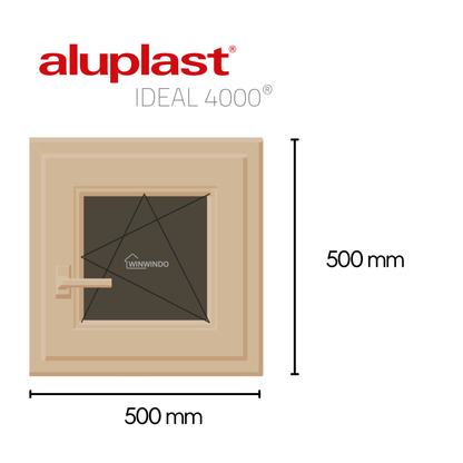 Fenêtre en PVC renforcé 500x500 noyer oscillo-battante | Mate